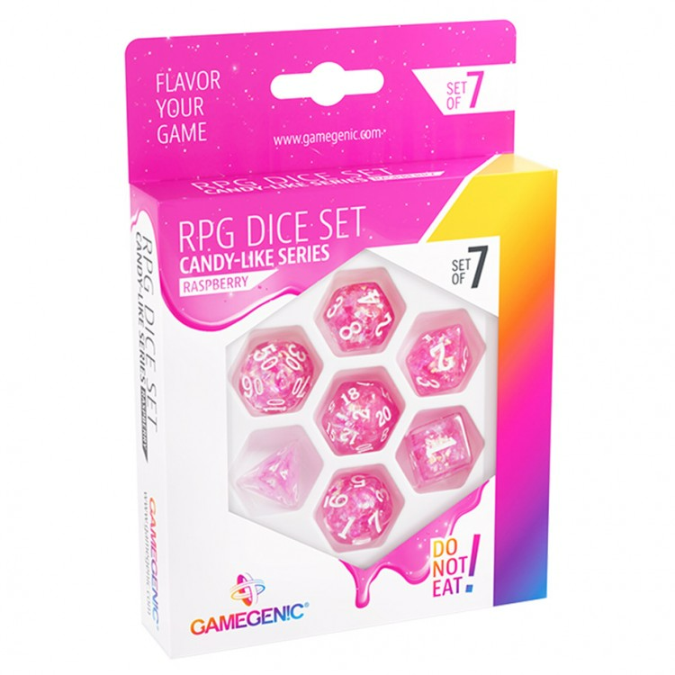 GameGenic RPG 7 Piece Dice Set Candy Like Series Raspberry